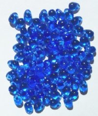 100 4x6mm Transparent Sapphire Drop Beads